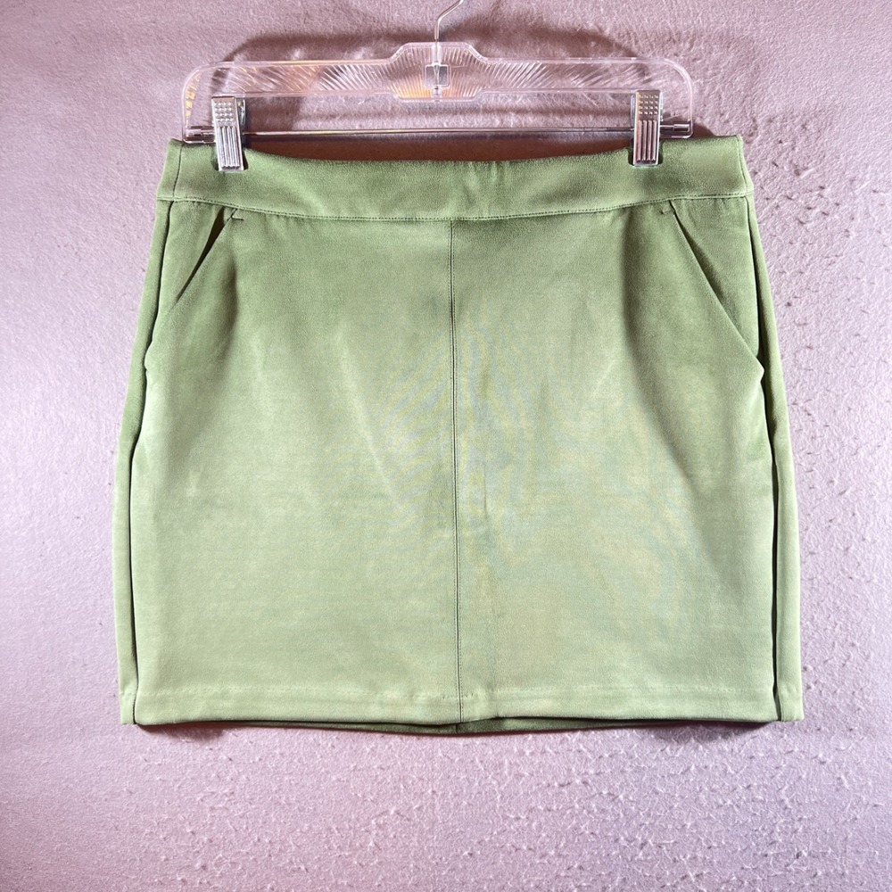 1095 | Vero Moda Faux Suede Mini Skirt Sage Green Womens Large